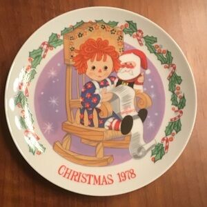 Schmid Raggedy Ann Christmas 1978 Decorative Plate